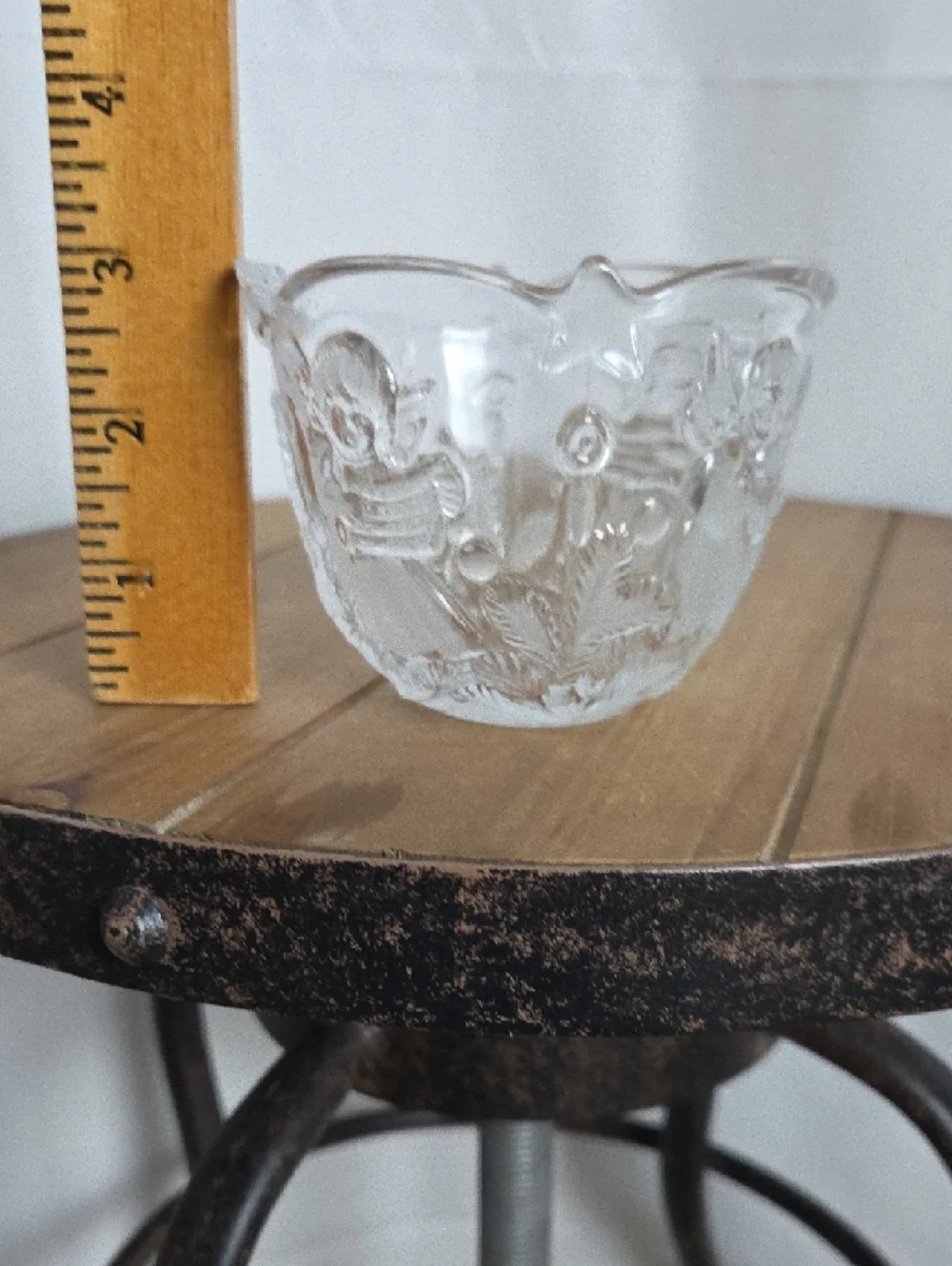 Clear Embossed Glass Candy Dish